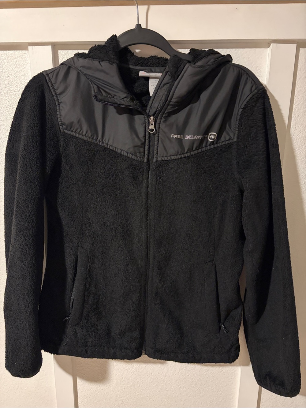 Free Country Black Hooded Fleece Jacket Women’s - Cozy Zip Front